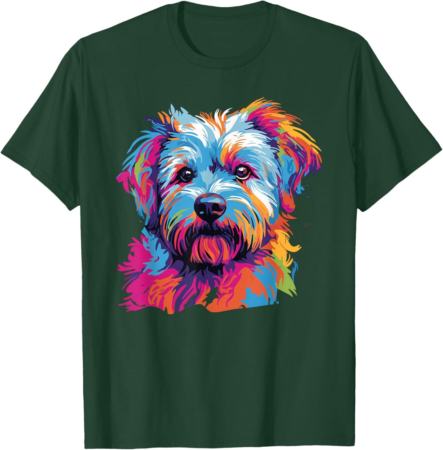 Watercolor Colorful Dandie Dinmont Terrier Dog T-Shirt - T-Shirt | Forest