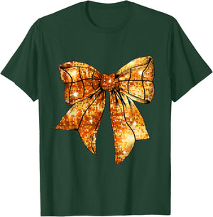Basketball Mom Coquette Bow For Gameday T-Shirt - T-Shirt | Forest