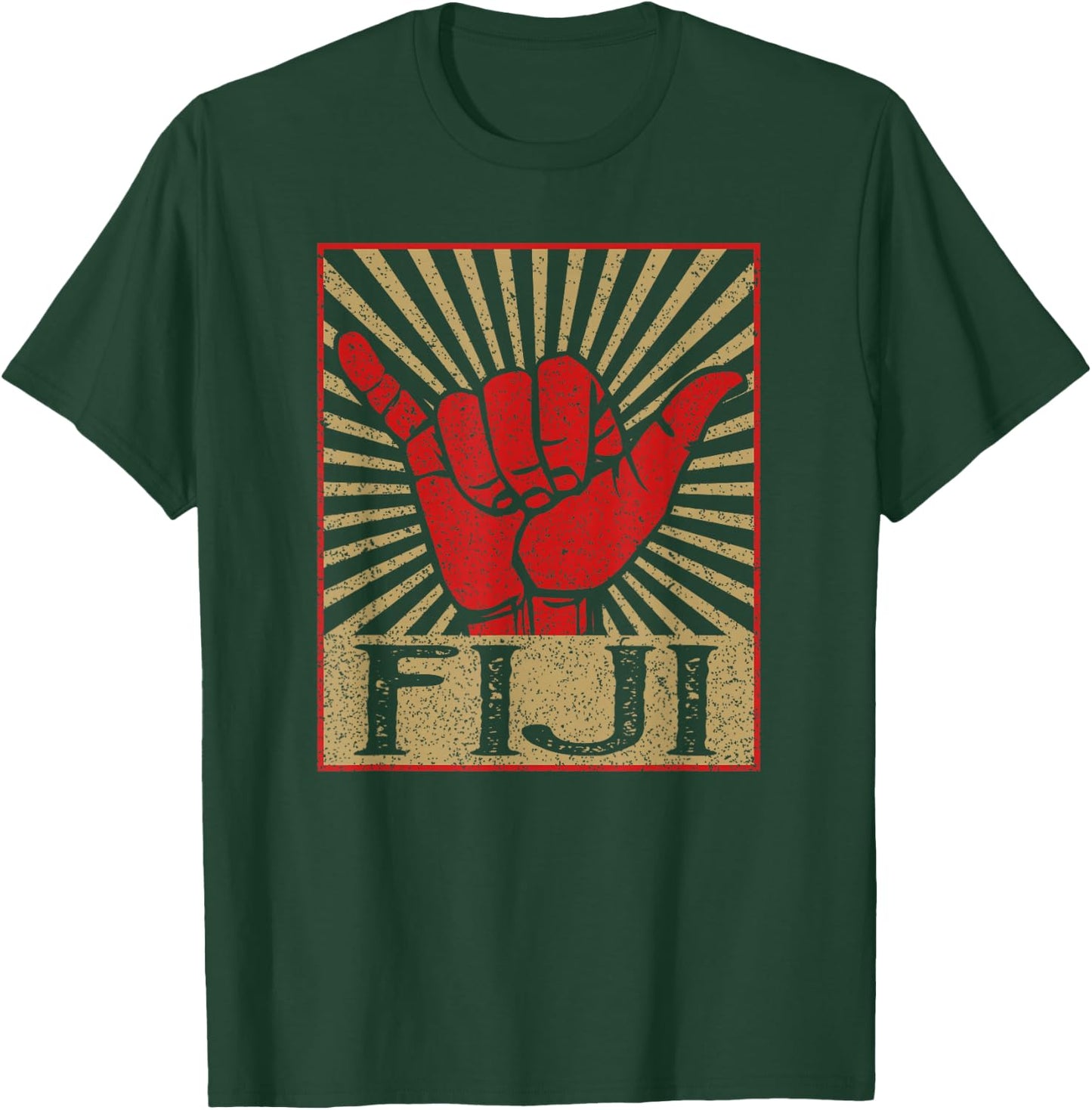 Vintage Fiji Island Surfer Retro Souvenir T-Shirt - T-Shirt | Forest