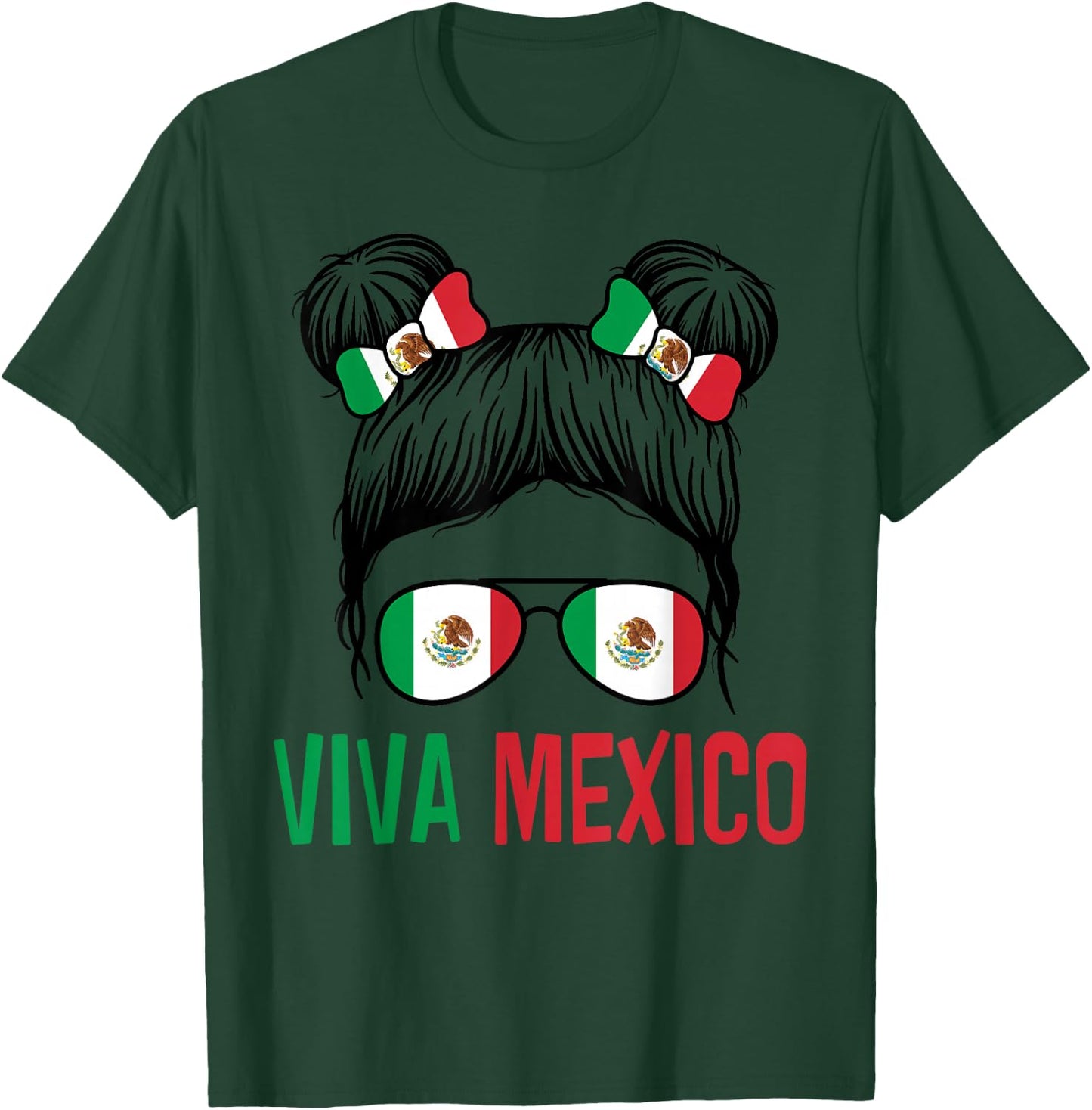 Viva Mexico Shirt Kids Girls Independence Day Mexican Flag T-Shirt - T-Shirt | Forest