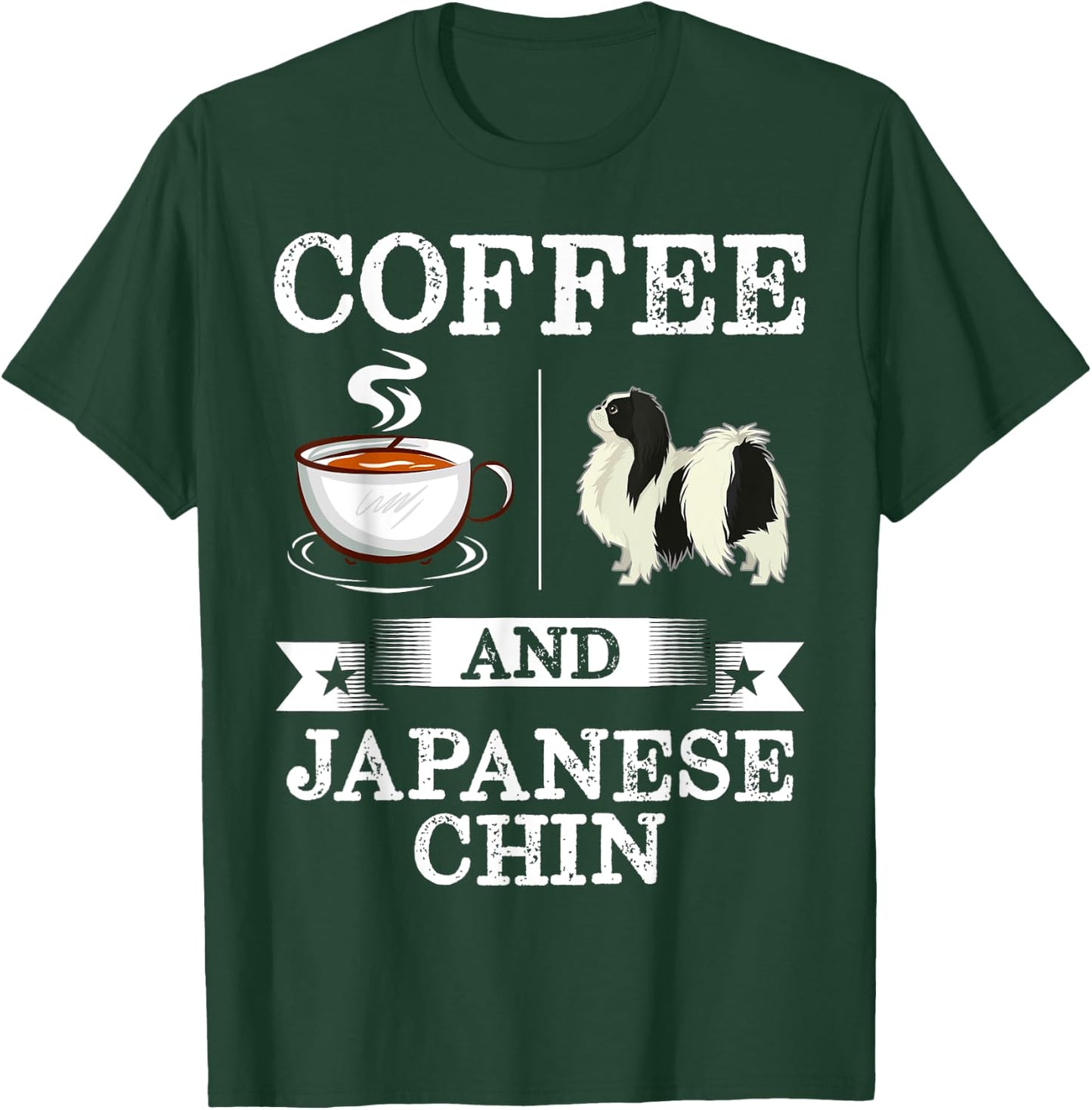 Japanese Chin Shirt Coffee And Japanese Chin Cute Dog Gift Men Women Girls Kids T-Shirt - T-Shirt | Forest
