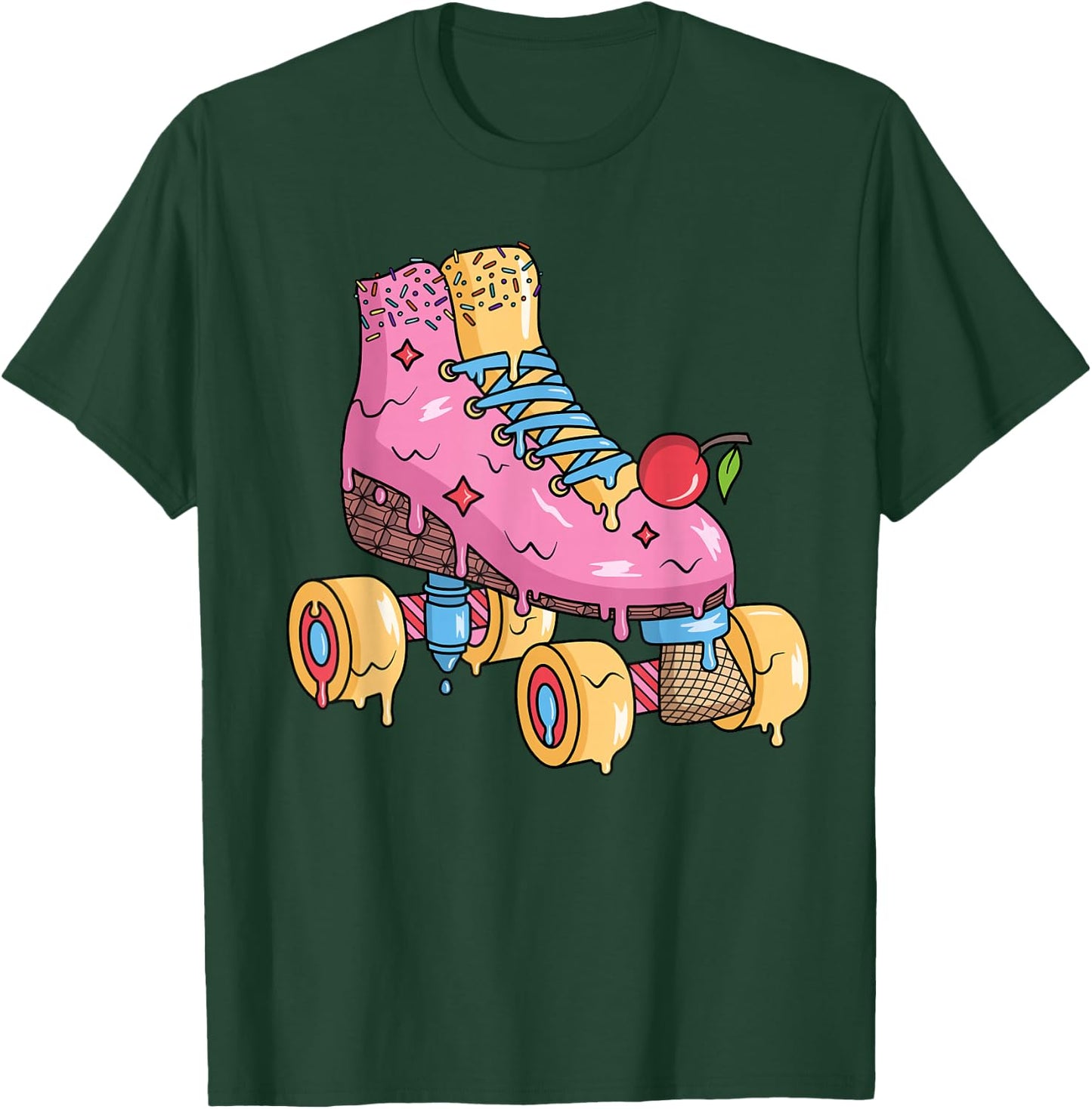 Rollschuhe Eiscreme Roller Skates Mädchen Rollschuh T-Shirt - T-Shirt | Forest