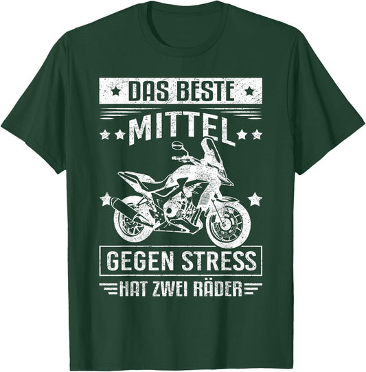 Men's Best Medium Against Stress Motorcycle Gift T-Shirt - T-Shirt | Forest