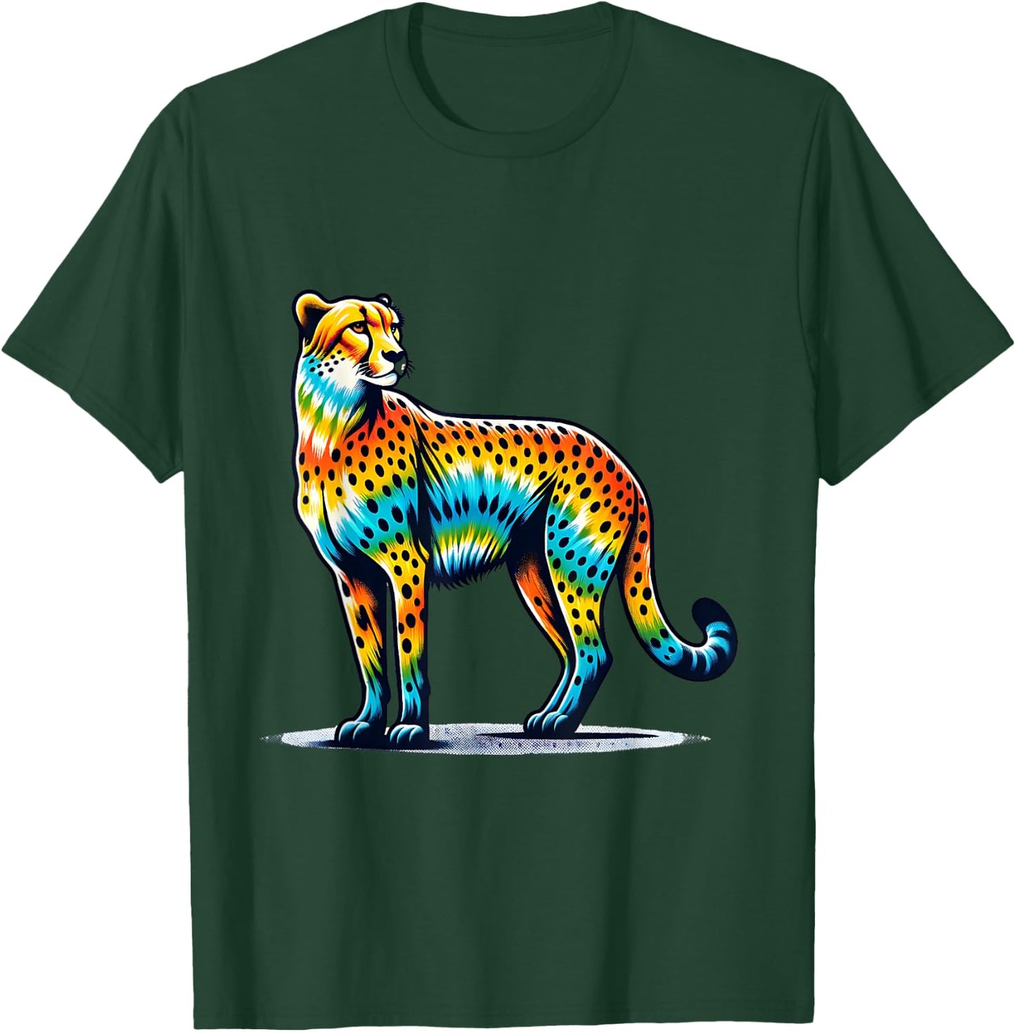 Tie Dye Cheetah - Colorful Hippie Wildcat Design T-Shirt - T-Shirt | Forest