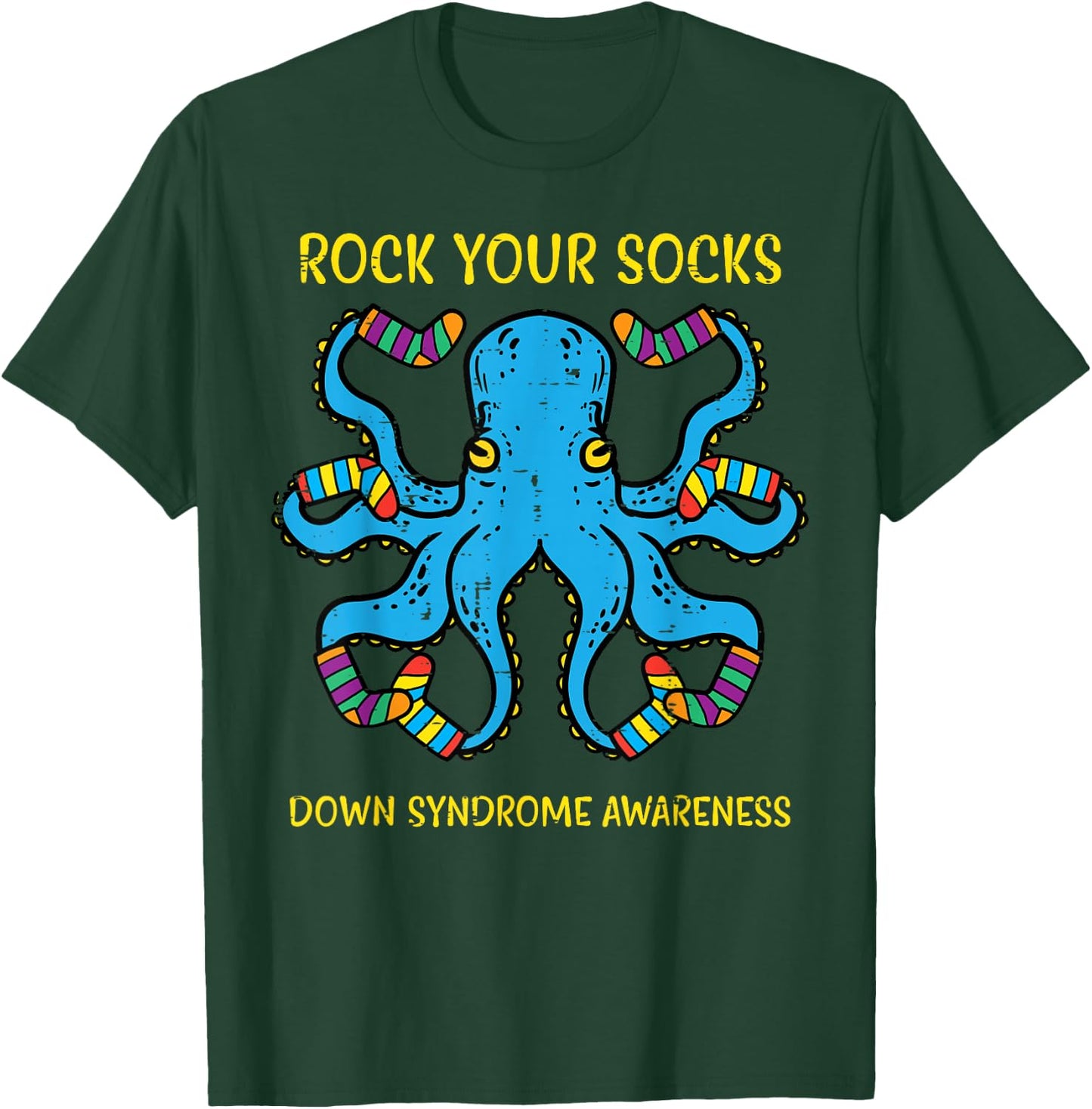 Down Syndrome Awareness Octopus Rock Your Sock Men Women Kid T-Shirt - T-Shirt | Forest