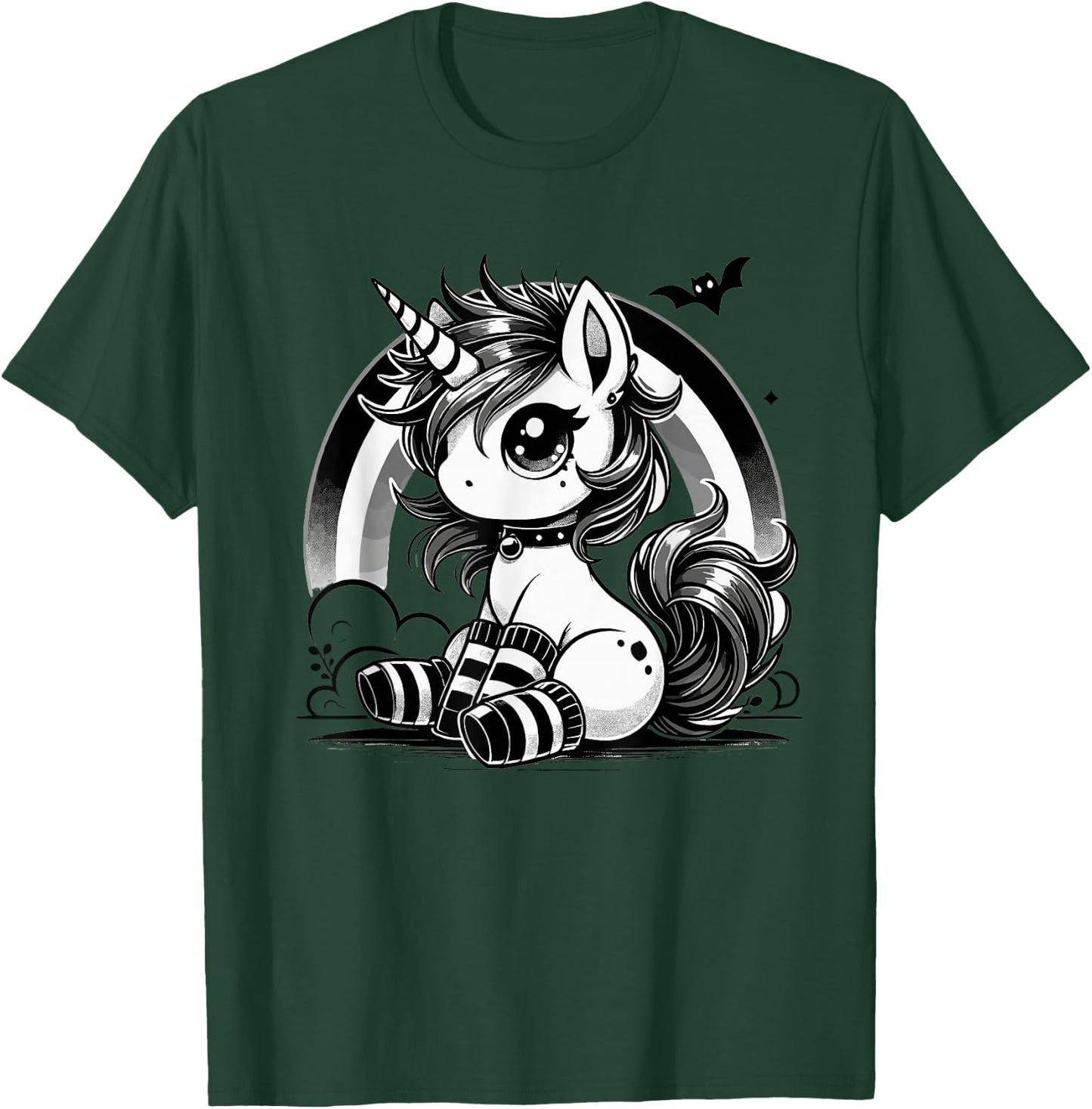 Gothic Unicorn Goth Girl Emo Punk Cute Kawaii Pastel Goth T-Shirt - T-Shirt | Forest