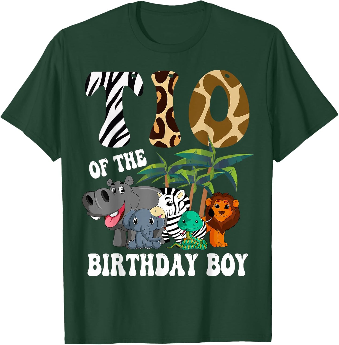 Tio of the Birthday Boy Zoo Bday Safari Celebration T-Shirt - T-Shirt | Forest