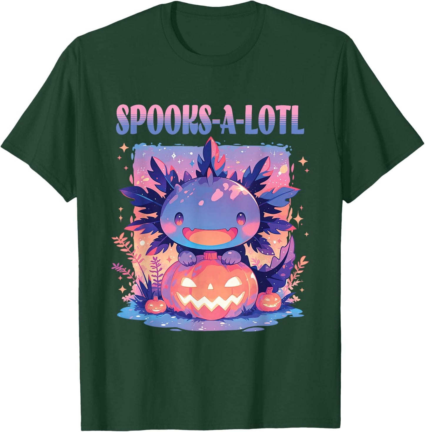 Spooks-A-Lotl Halloween Axolotl T-Shirt - T-Shirt | Forest