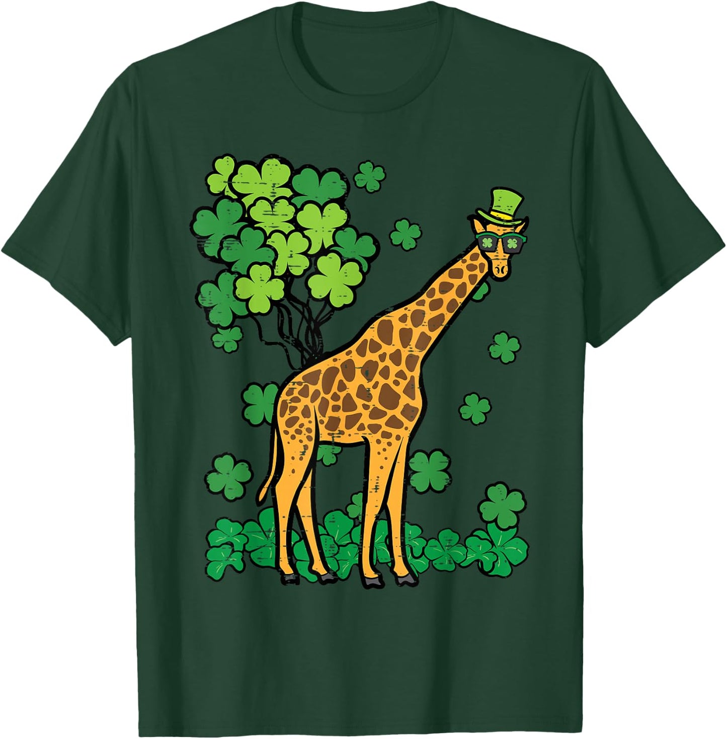 St Patricks Day Giraffe Saint Pattys Paddys Kids Men Women T-Shirt - T-Shirt | Forest