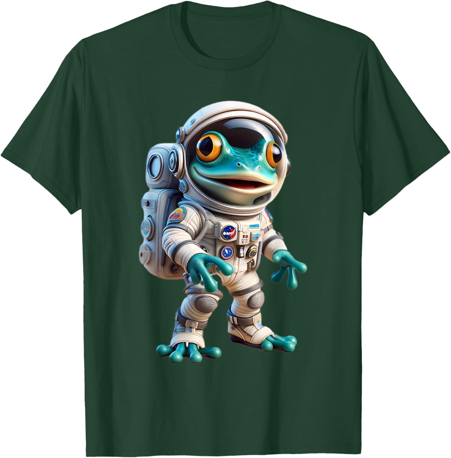 Cute Frog Astronaut Helmet Space Men Women Kids T-Shirt - T-Shirt | Forest