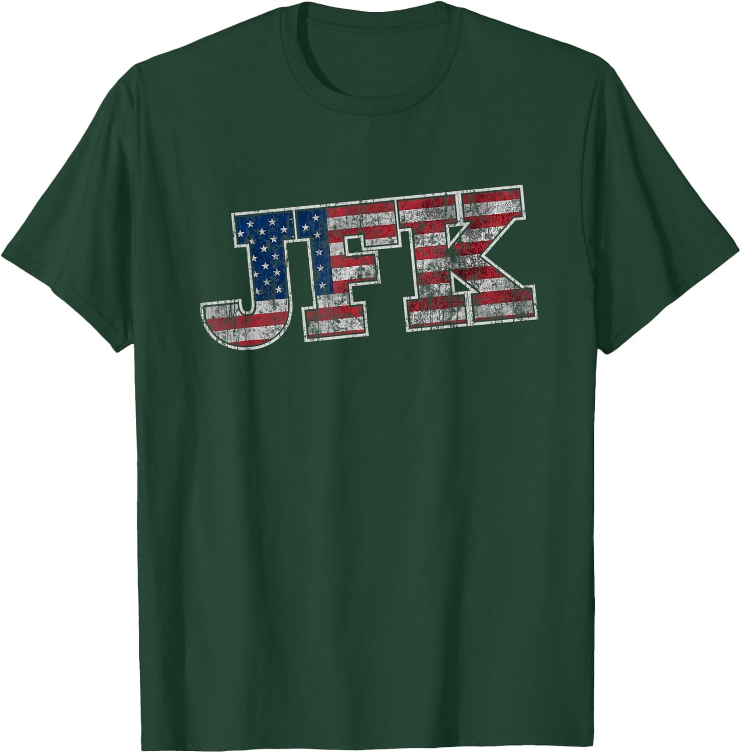 JFK T Shirt - Distressed Flag United States of America T-Shirt - T-Shirt | Forest