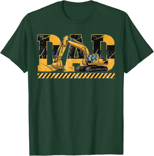 Funny Dad Construction Excavator Kids Matching Family T-Shirt - T-Shirt | Forest