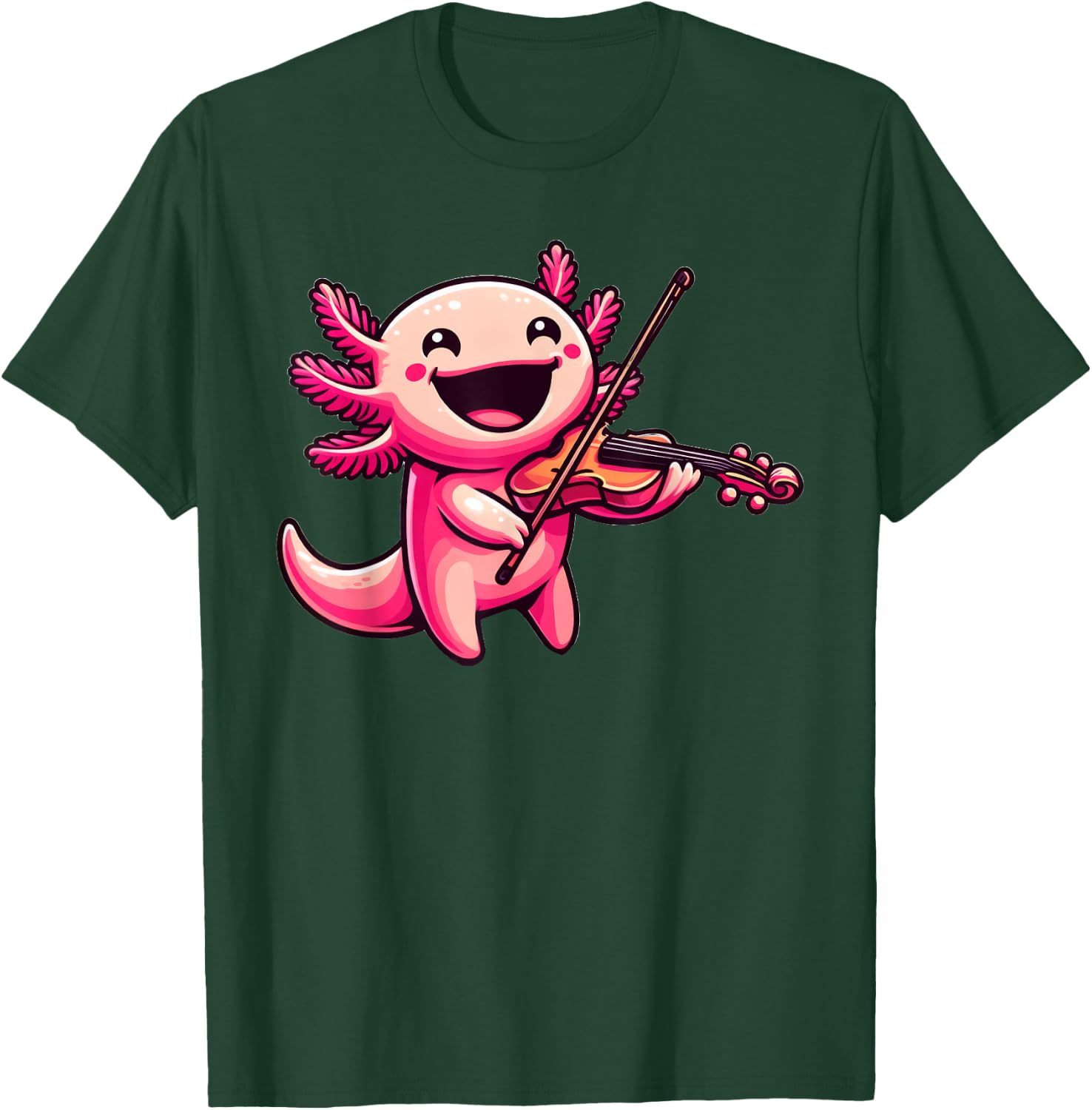 Axolotl Playing Violin Axolotls Musician Music T-Shirt - T-Shirt | Forest