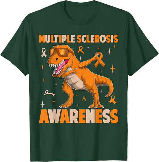 Multiple Sclerosis MS Awareness T-rex Dinosaur Gifts T-Shirt - T-Shirt | Forest
