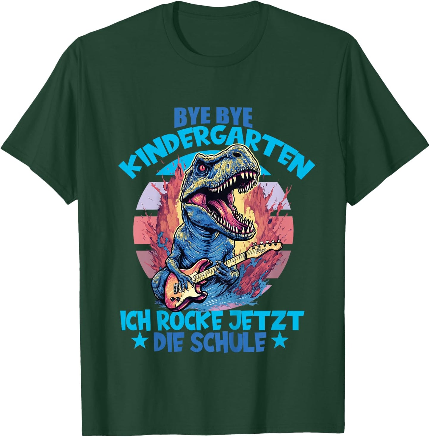 Bye Bye Kindergarten mit Dino für Schulkind zum Schulanfang T-Shirt - T-Shirt | Forest