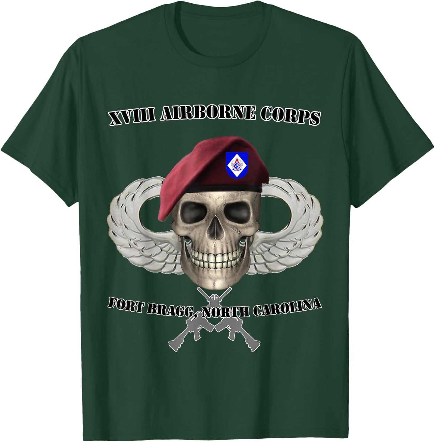 XVIII Airborne Corps- Ft Bragg, North Carolina Design T-Shirt - T-Shirt | Forest