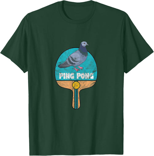 Ping Pong Paddle Pigeon Table Tennis Distressed