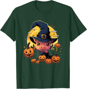 Spooky Pig Witch Halloween T-Shirt - T-Shirt | Forest