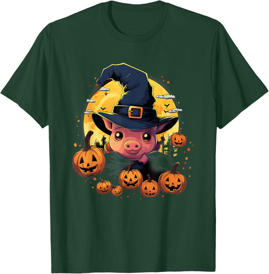Spooky Pig Witch Halloween T-Shirt - T-Shirt | Forest