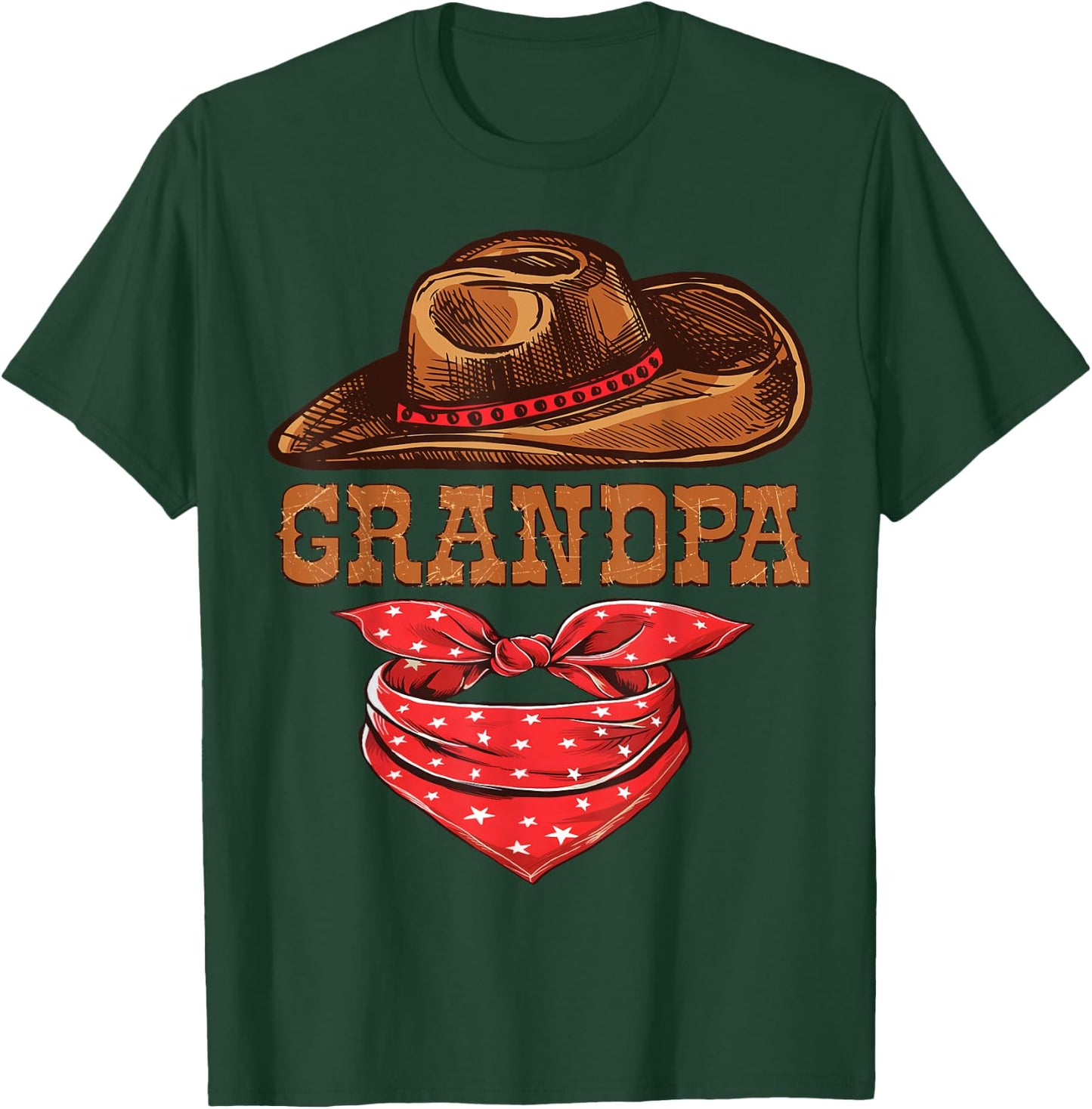 Grandpa Western Birthday Cowboy Cowgirl Family Matching T-Shirt - T-Shirt | Forest