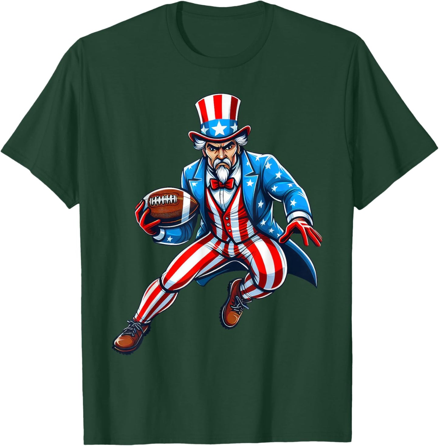 Uncle Sam Football Player 4th of July Patriotic T-Shirt - T-Shirt | Forest