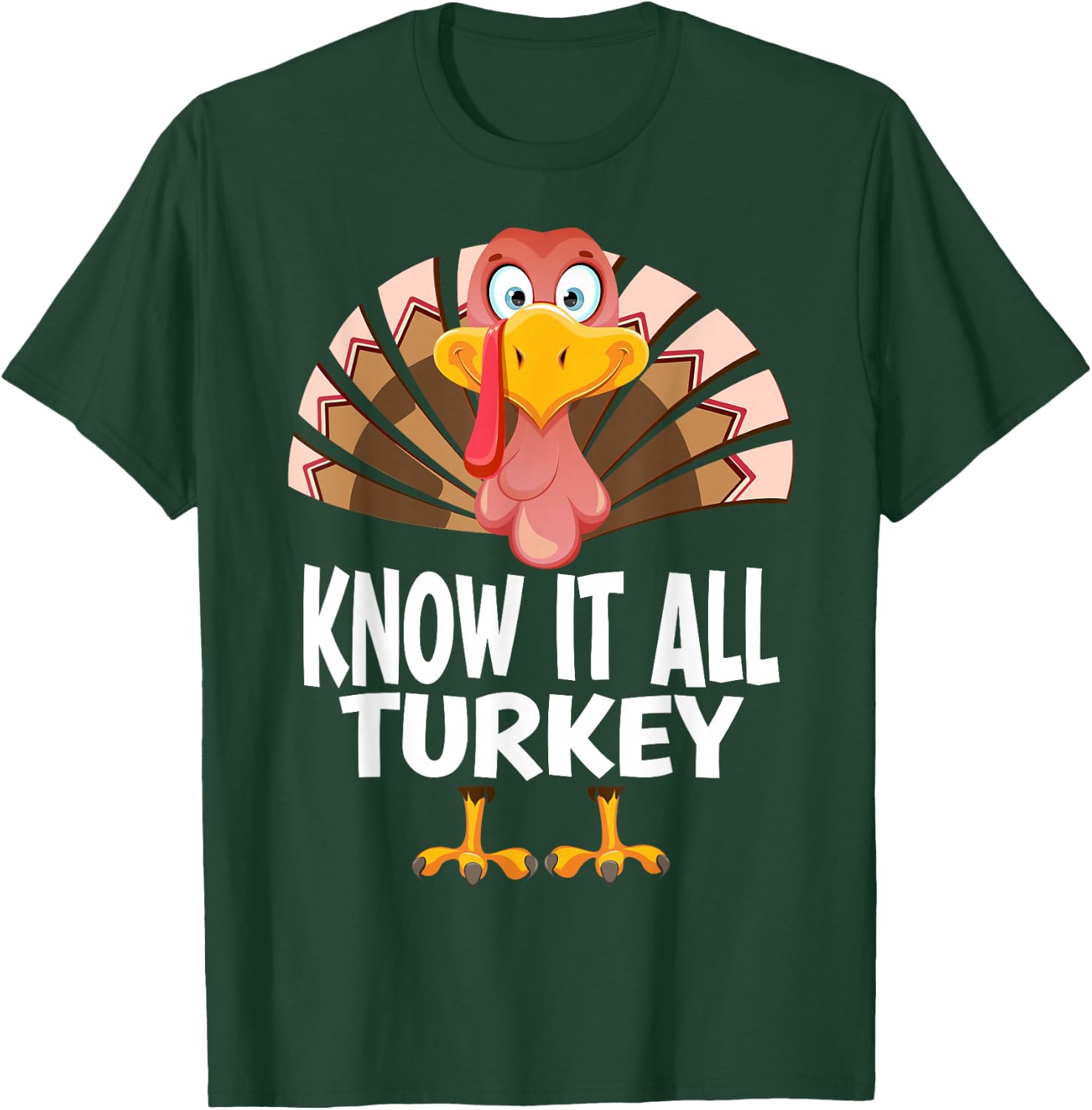 Thanksgiving Know It All Turkey Matching Pajama T-Shirt - T-Shirt | Forest