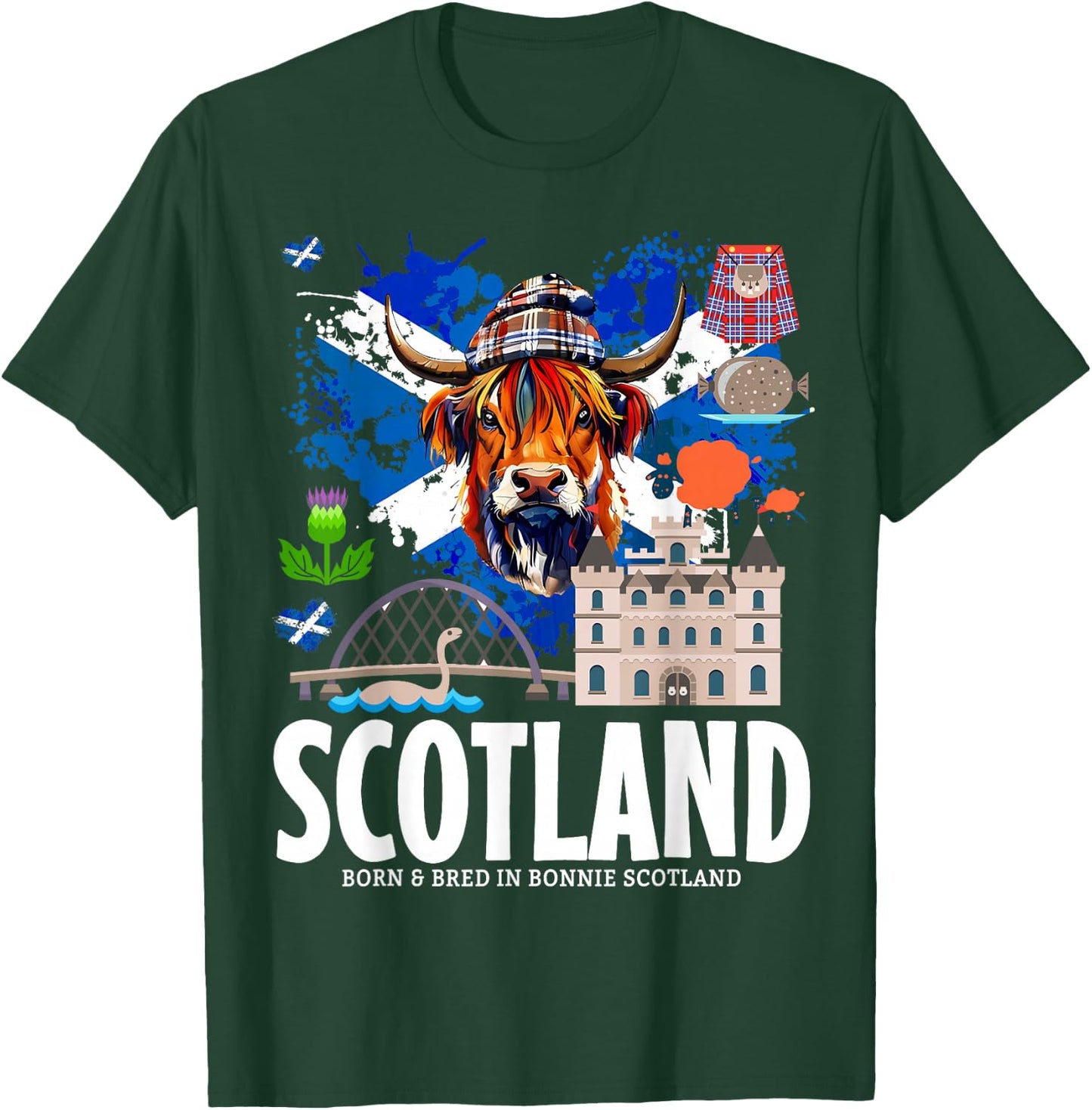 Scottish Flag Idea & Scotland Flag Highland Cow T-Shirt - T-Shirt | Forest