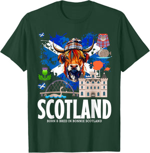 Scottish Flag Idea & Scotland Flag Highland Cow T-Shirt - T-Shirt | Forest