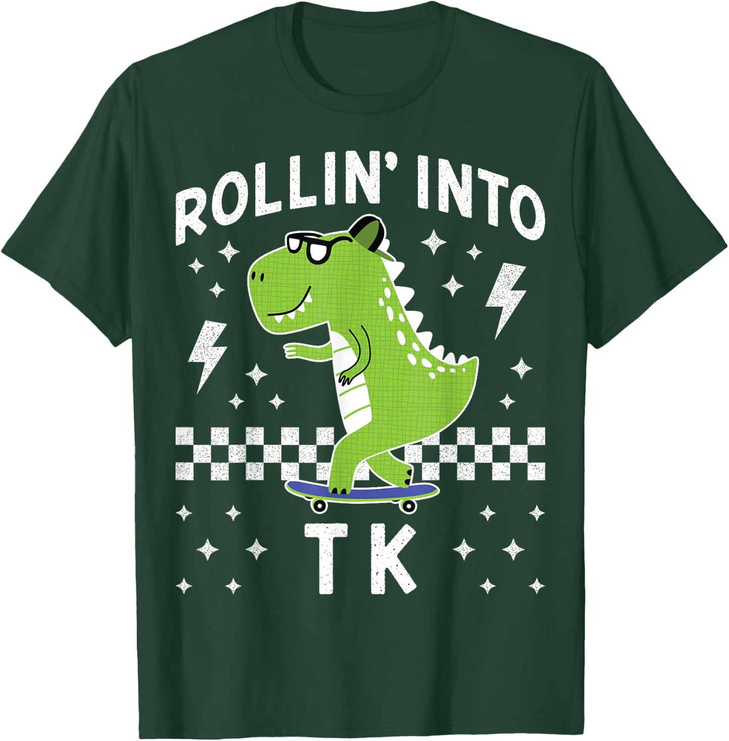 Rollin Into TK Dinosaur Back to School Kid I’m Ready for TK T-Shirt - T-Shirt | Forest