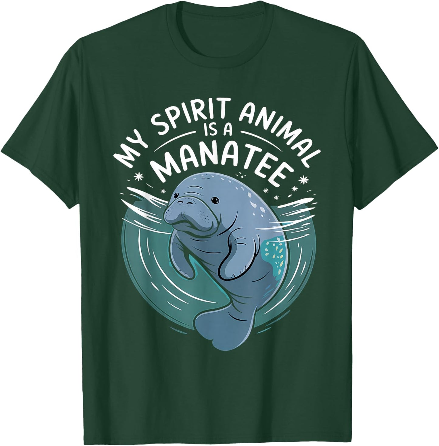 My Spirit Animal Is A Manatee Marine Biologist Funny Manatee T-Shirt - T-Shirt | Forest