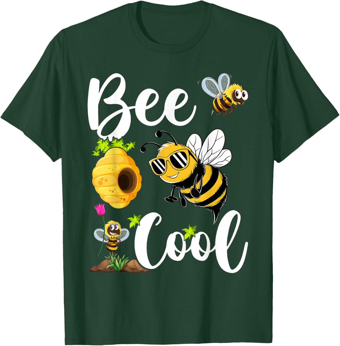 Bee Cool Bumble Bee Boys Girls Kids T-Shirt - T-Shirt | Forest