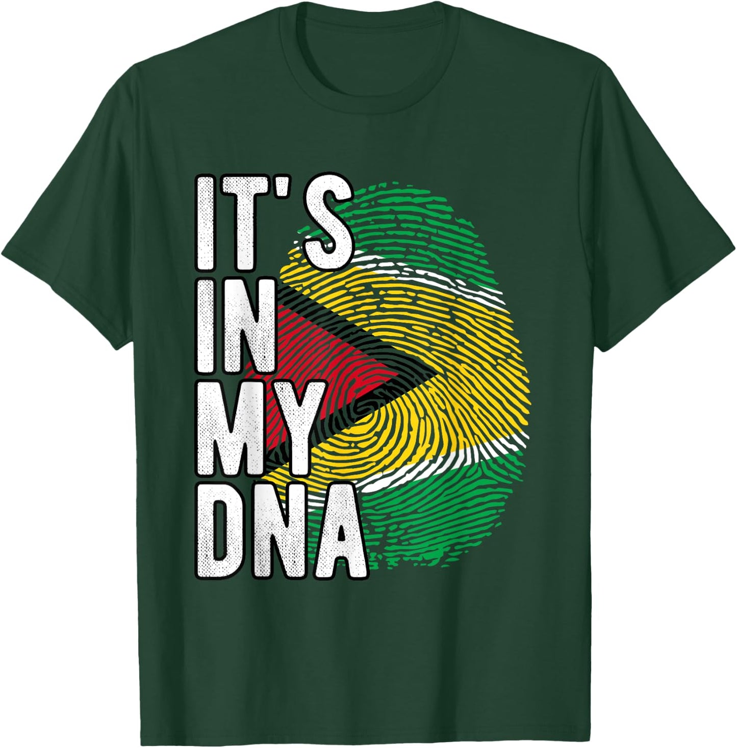Funny it's in my DNA Guyana flag Fingerprint T-Shirt - T-Shirt | Forest