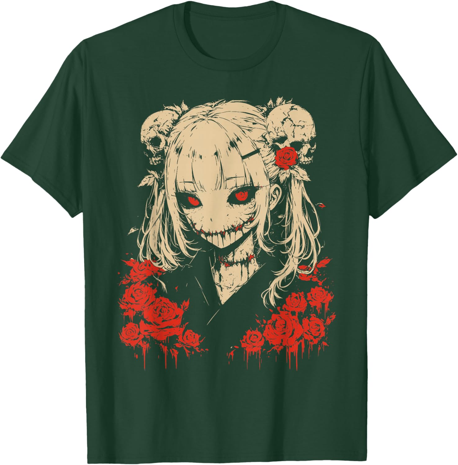 Horror Anime Manga | Japan Japanese Creepy Kawaii Goth , black T-Shirt - T-Shirt | Forest