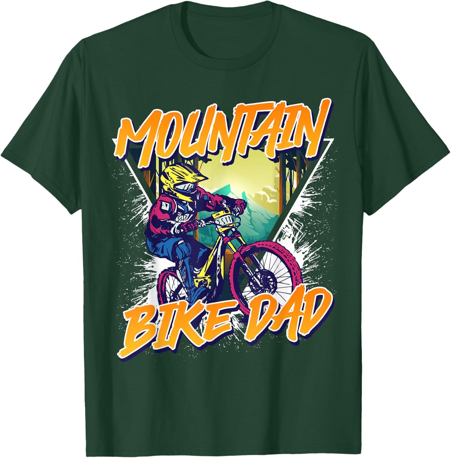 Daddy MOUNTAIN BIKING DAD MTB Funny Mountain Biking T-Shirt - T-Shirt | Forest
