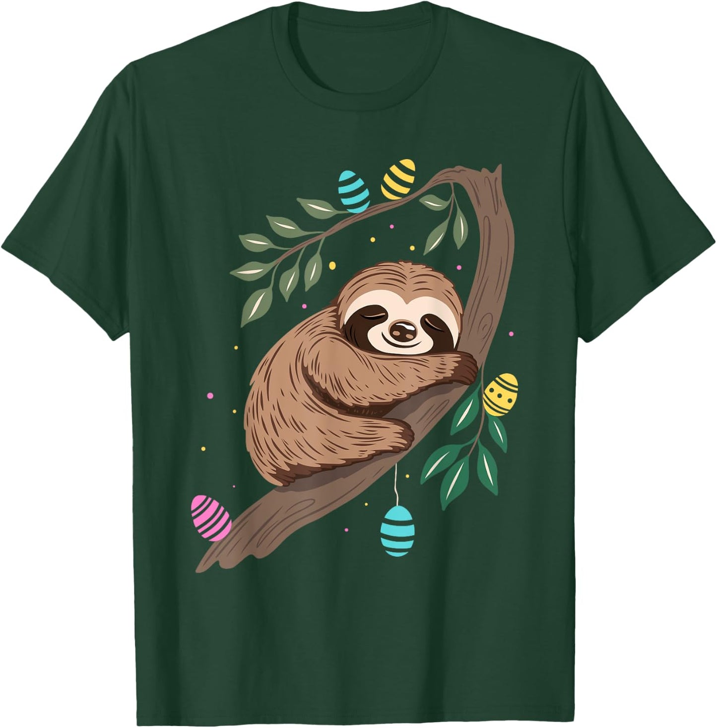 Oster Faultier mit Ostereier im Frühling Cute Animals Art T-Shirt - T-Shirt | Forest