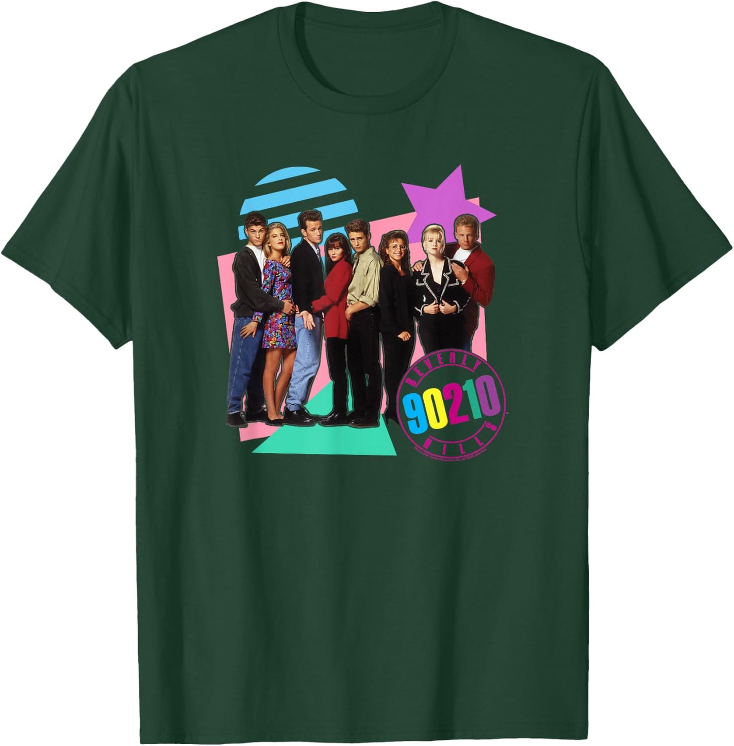 Beverly Hills 90210 Full Cast Group Poster , black T-Shirt - T-Shirt | Forest