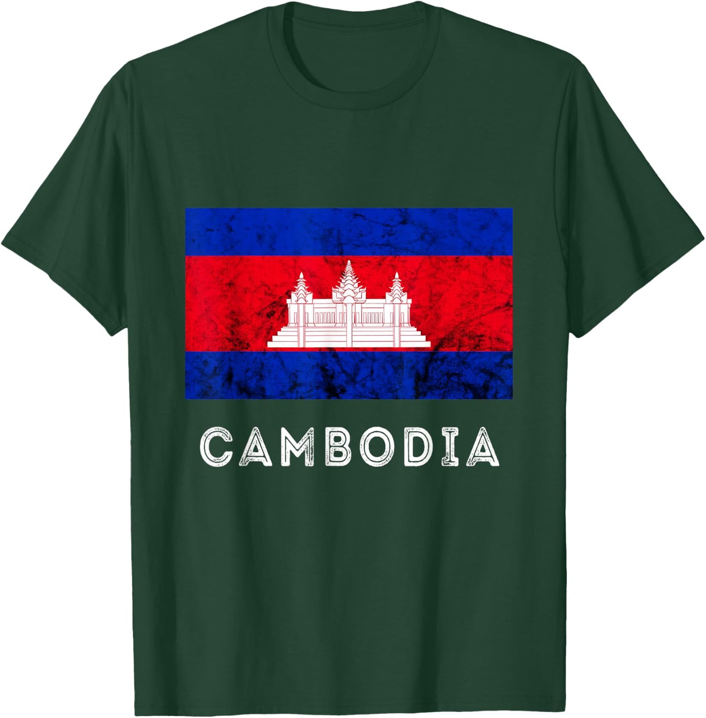 Cambodia Royal Palace Cambodian Flag Kampuchean Roots T-Shirt - T-Shirt | Forest