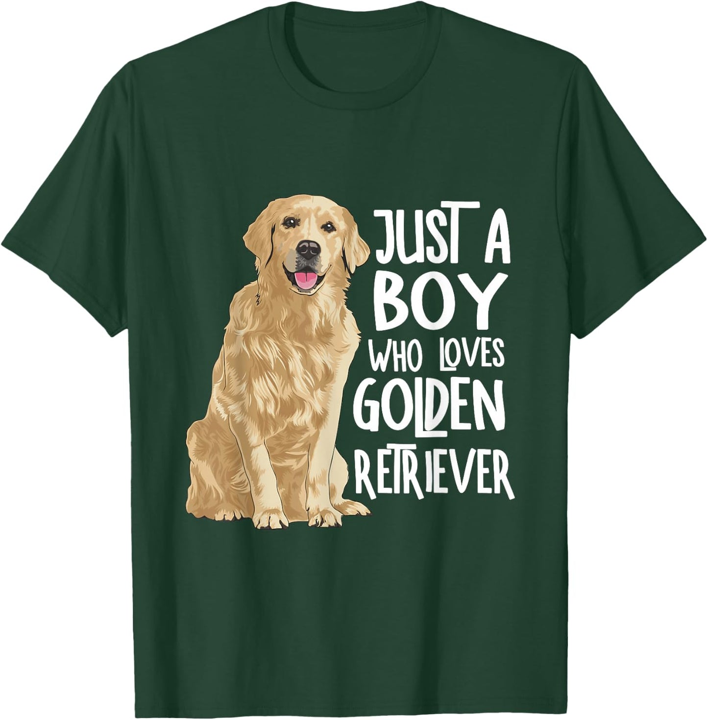 Just a Boy Who Loves Golden Retrievers T-Shirt - T-Shirt | Forest