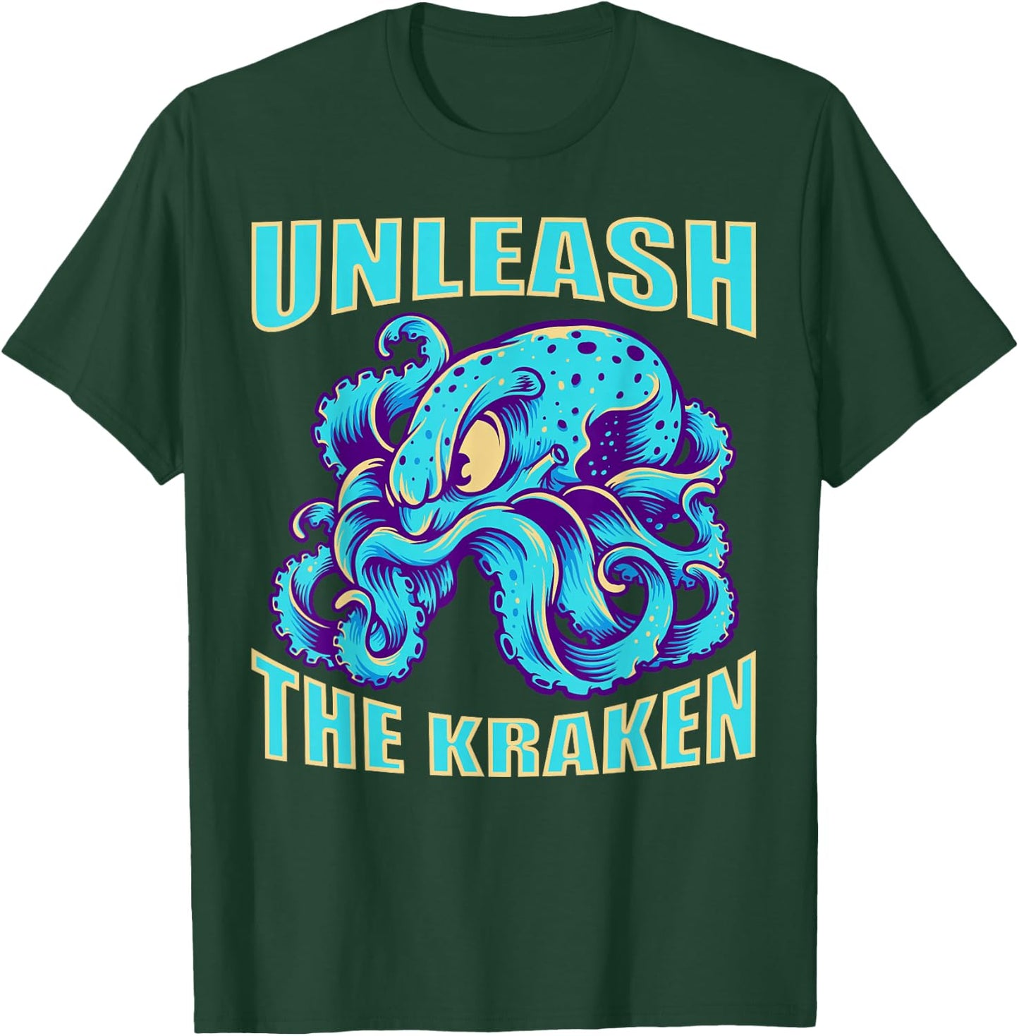 Kraken Sea Monster Vintage Unleash the Kraken Giant Kraken T-Shirt - T-Shirt | Forest