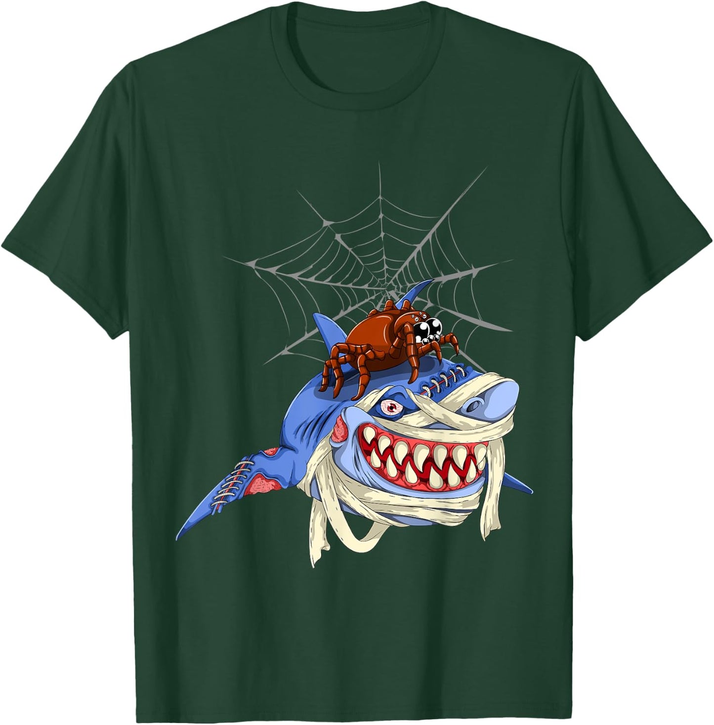 Halloween Spider Shark T-Shirt - T-Shirt | Forest