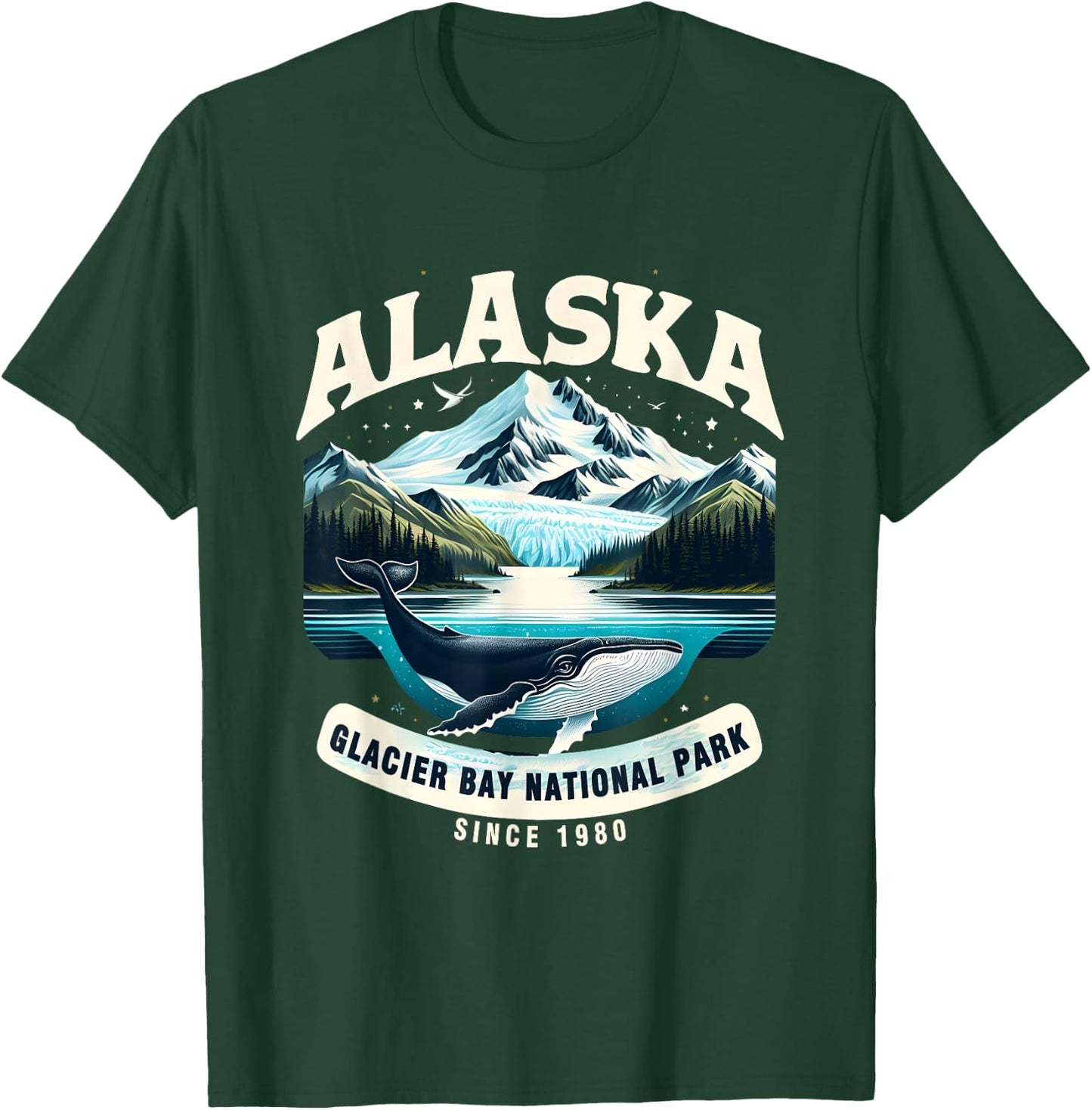 Alaska Cruise Alaska Glacier Bay National Park Sine 1980 T-Shirt - T-Shirt | Forest