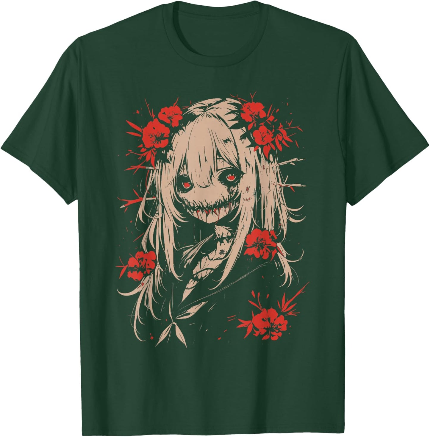 Horror Anime Manga | Japan Japanese Creepy Kawaii Goth , black T-Shirt - T-Shirt | Forest