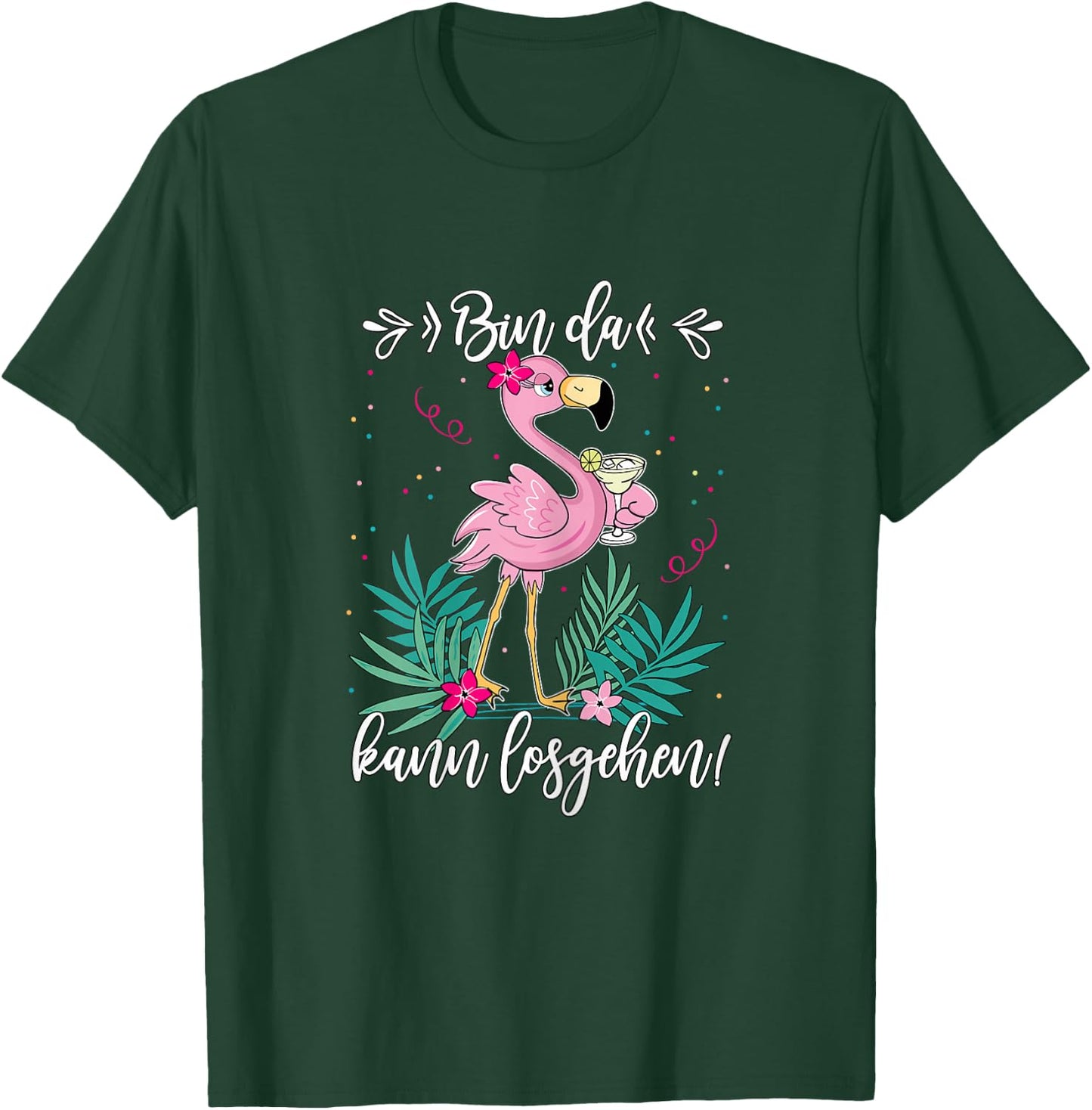 Women's Party with German Text "Bin da kann losgehen" ("Bin da, black T-Shirt - T-Shirt | Forest
