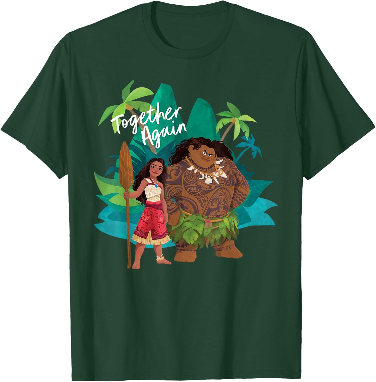 Disney Moana 2 Moana and Maui Together Again , Black, S T-Shirt - T-Shirt | Forest