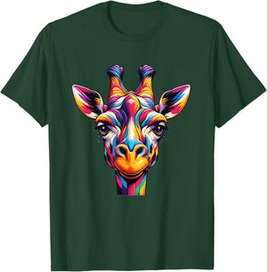Giraffe Rainbow Colorful Love Wild Animals Zoo Jungle T-Shirt - T-Shirt | Forest