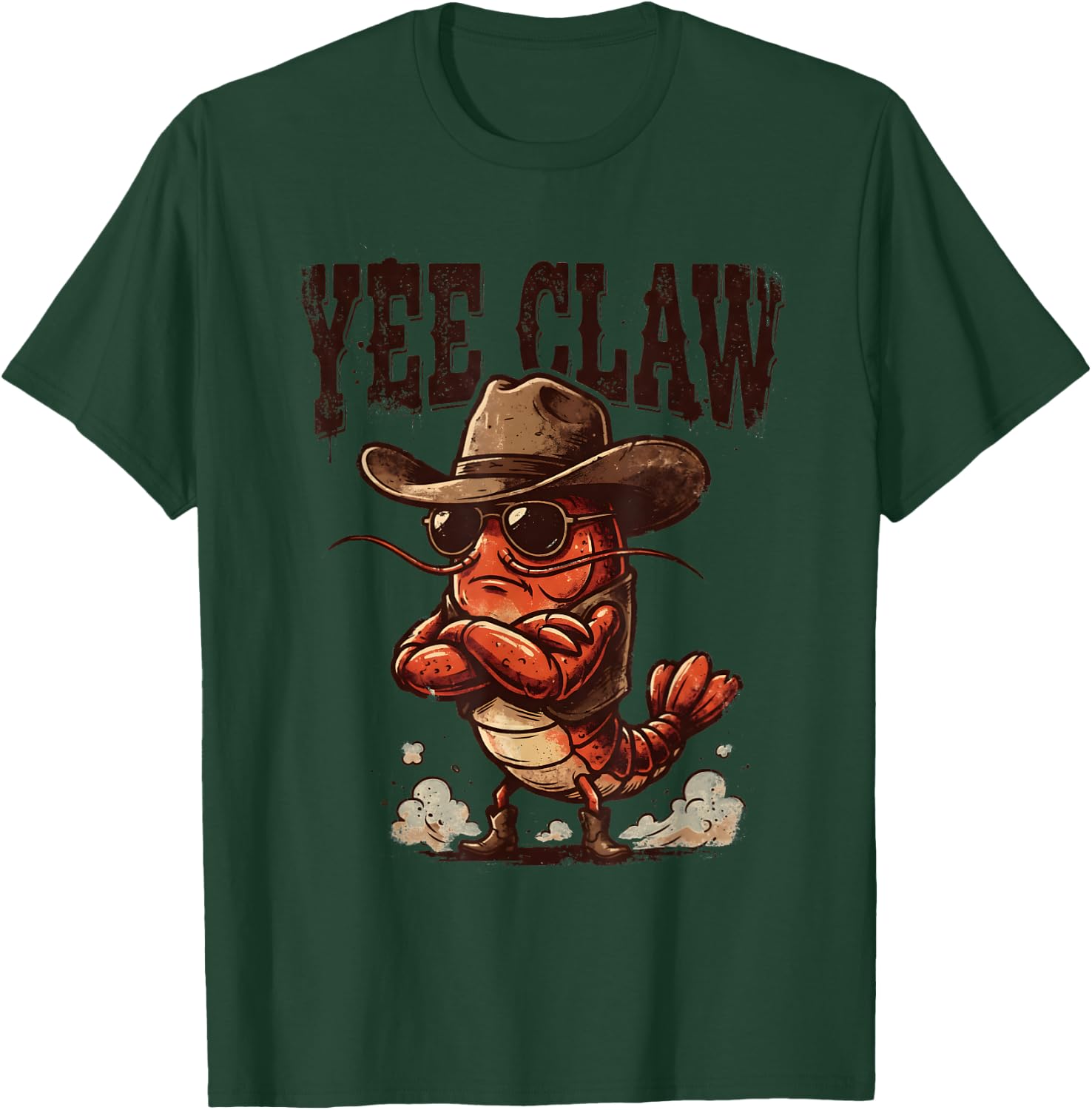 Yee Claw Funny Cowboy Crawfish Boil Cajun Seafood Party T-Shirt - T-Shirt | Forest