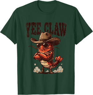 Yee Claw Funny Cowboy Crawfish Boil Cajun Seafood Party T-Shirt - T-Shirt | Forest
