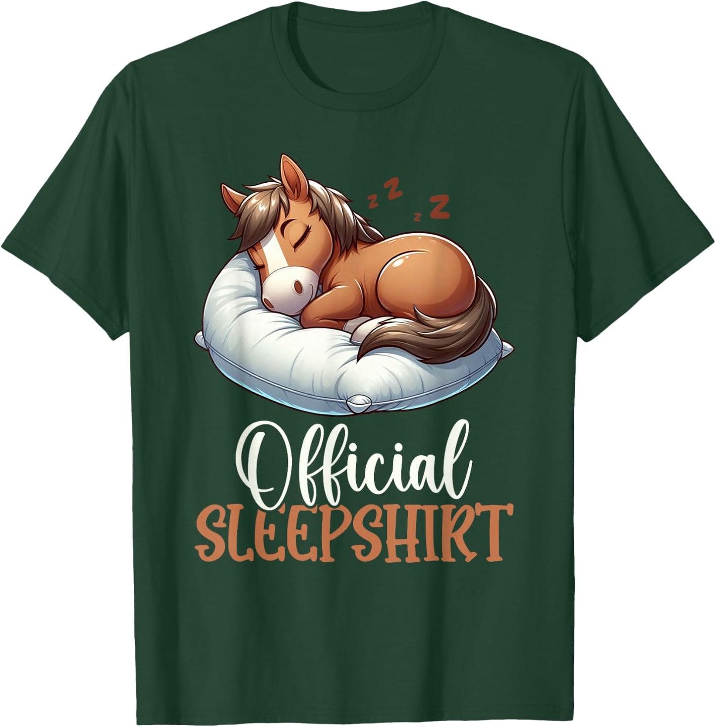 Official Horse Nap Pyjamas , Black, S T-Shirt - T-Shirt | Forest