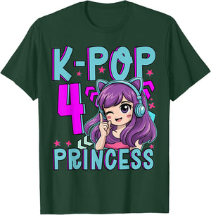 K-Pop Princess Age 4 Years Old Birthday Kid T-Shirt - T-Shirt | Forest