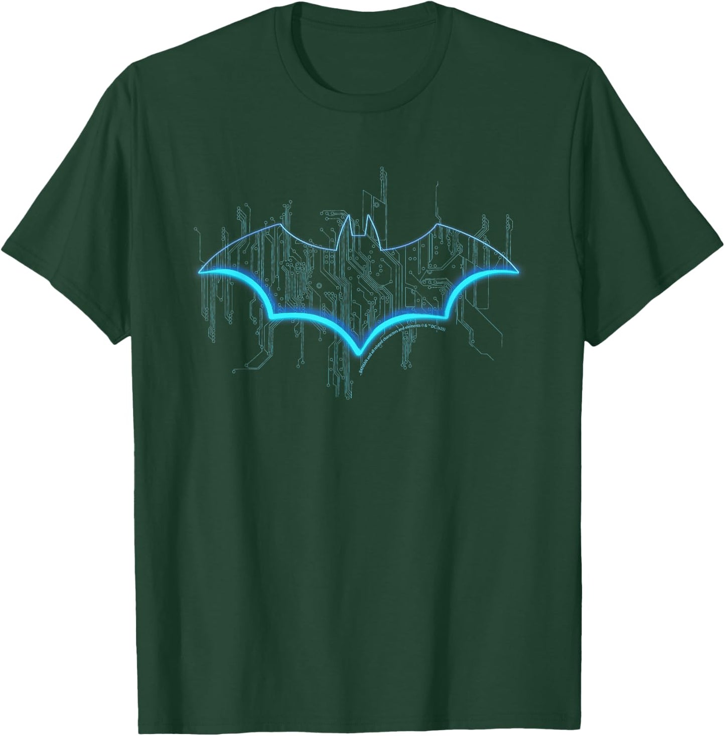 Neon Blue Bat Symbol Batman , Black, S T-Shirt - T-Shirt | Forest